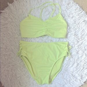 Art Class Green High Waist Bikini Set Halter Style